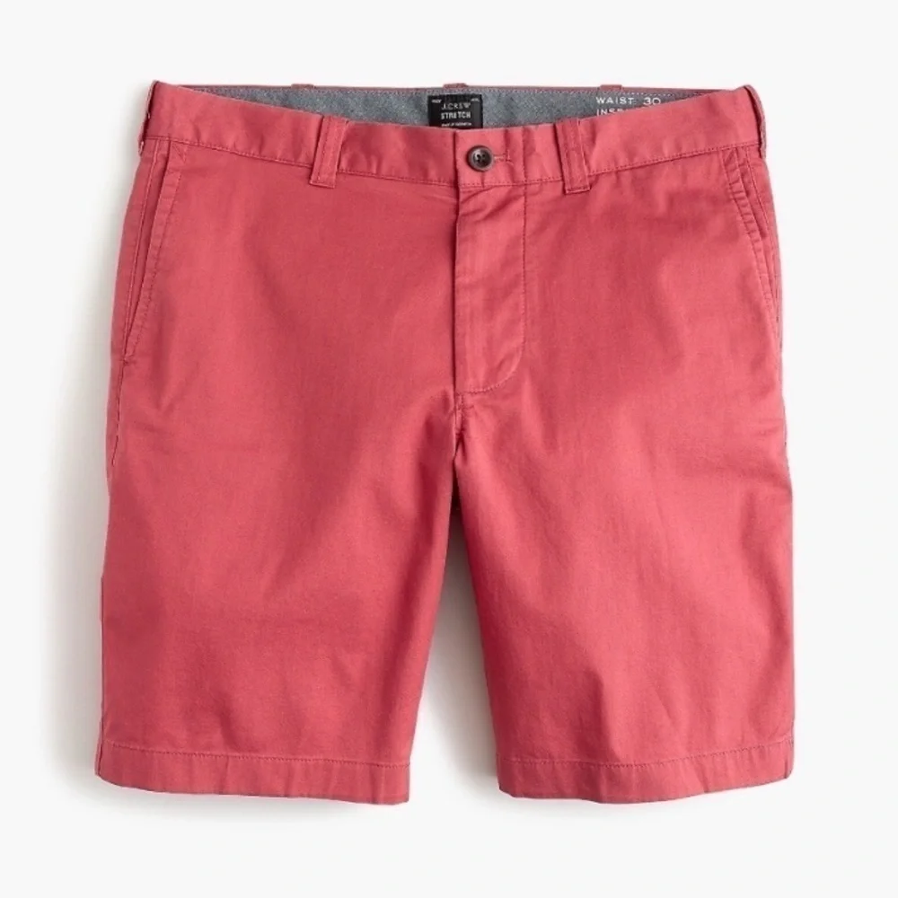 NWT J. Crew Men’s 9” Stretch Chino Shorts In Red